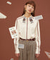 Card Collar Trimmed Blouse